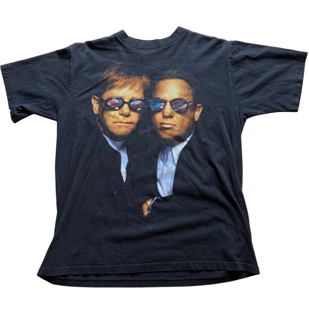 Elton John Billy Joel 1994 Vintage T-Shirt Face to Face Concert Tour, Size Large